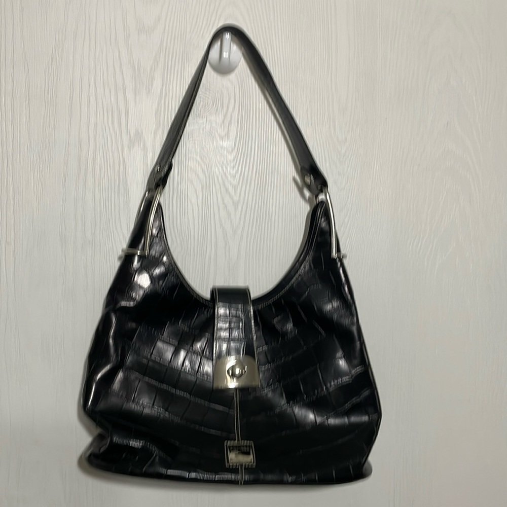Dooney & Bourke croc skin look in shiny black